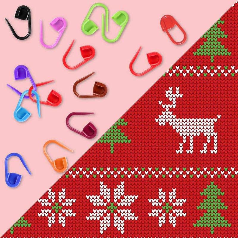 LUNARM 300 Pcs Stitch Markers, 15 Colors Crochet Stitch Needle Clip Knitting Plastic Locking Needle Clip Counter with Clear Storage Case for DIY Handicraft Place Buckle Marker - Image 3